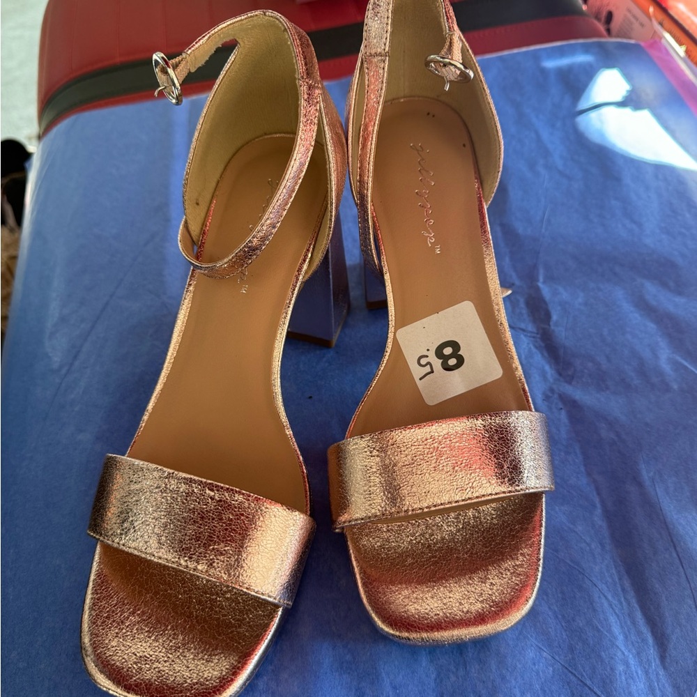 Elegant Metallic Heeled Sandals p72